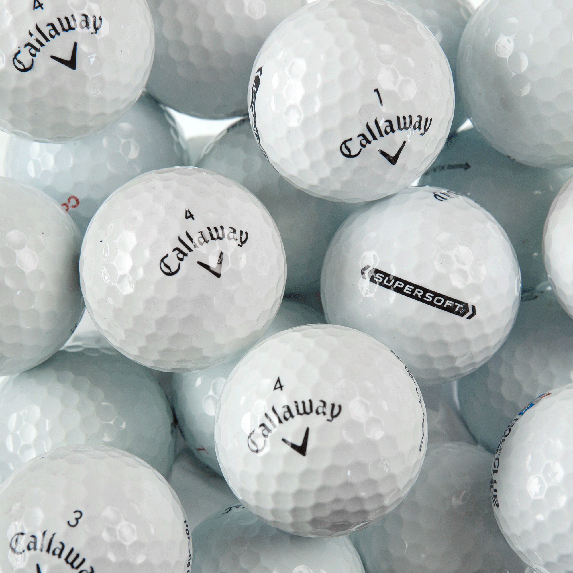PACK CONFIRMADO - 100 pelotas Mix Titleist 2A, 12 Callaway supersoft 4A, 24 Ad333 4A, 24 Mix colores 4A